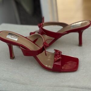 Elegant Red Heeled Sandals